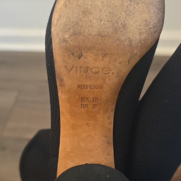 Vince Tasha Elegant Black Heeled Boots - Picture 6 of 8